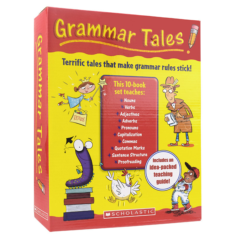 Scholastic Grammar Tales 学乐语法学习绘本10册故事书家庭教材盒装 美国小学儿童语法学习故事 英文原版进口图书