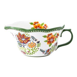 陶瓷打蛋碗尖嘴引流杯大号倒料壶创意奶油沙拉碗搅拌碗烘培专用碗