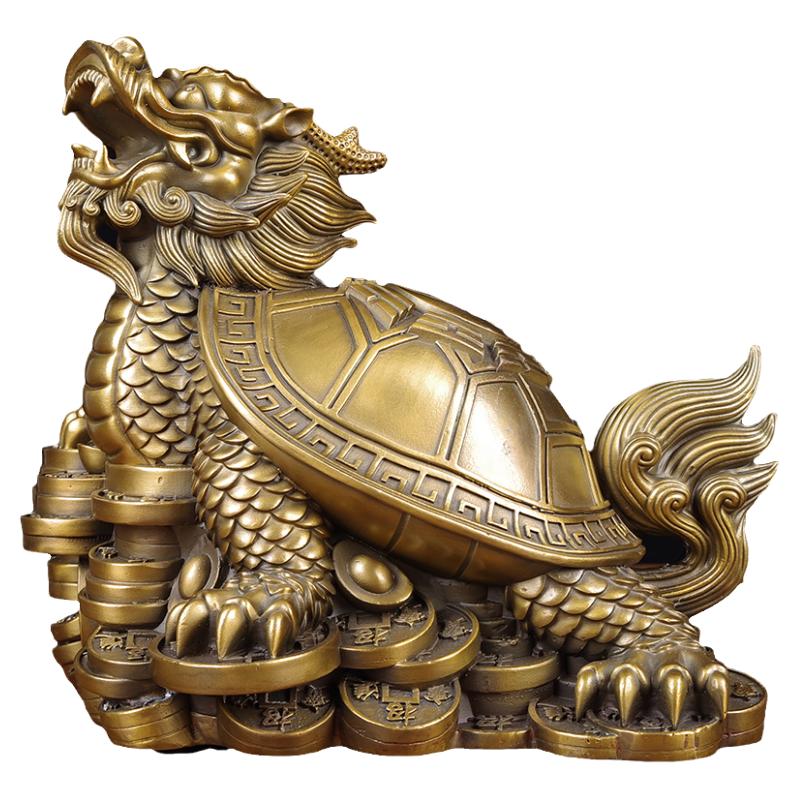 工艺八卦镇宅神兽龙头风水金钱龟