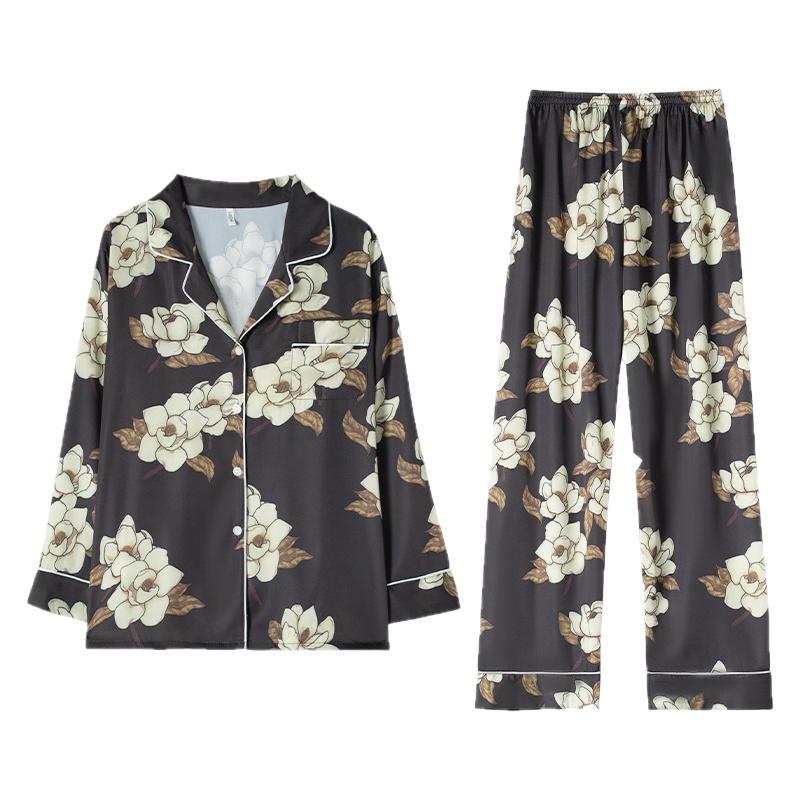 新款睡衣女春夏秋季韩版冰丝薄款睡衣/家居服套装