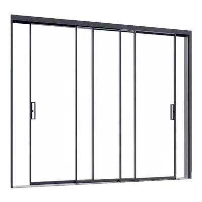 定制厨房推拉门三联动极窄边框吊轨卫生间阳台移门铝镁合金玻璃门