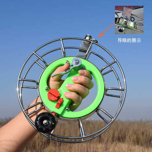 不锈钢风筝轮手刹新款轮盘手摇风筝轮手握风筝轮潍坊专业高档轮盘