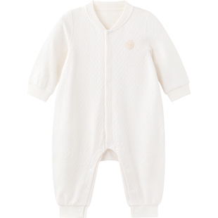 【商场同款】英氏婴儿连体衣男女宝宝莫代尔秋冬春季新生哈衣爬服