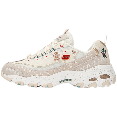 斯凯奇加绒女鞋冬季新款圣诞熊猫