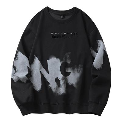 卫衣男大码加肥加大韩版圆领长袖秋季款百搭宽松胖哥男装卫衣潮流