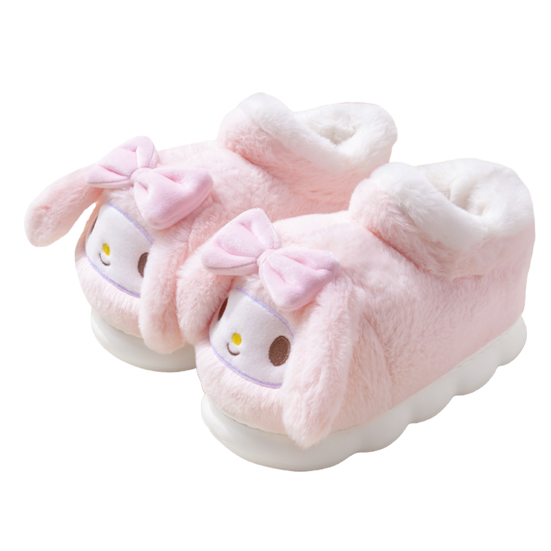 三丽鸥棉拖鞋女冬季包跟2024新款居家用高帮棉靴保暖加绒棉鞋女款