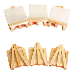 超迷你油画框画架套装5x5cm小画框迷你空白画布画框儿童手绘涂鸦练习画画丙烯颜料画布带框油画画框批发