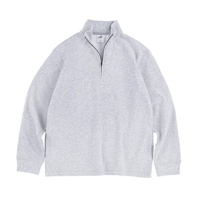 IDLT 正肩宽松 保暖自发热长袖卫衣加绒半拉链立领T恤百搭休闲