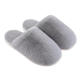 25新款棉拖鞋男士秋冬季仿兔毛毛绒家居家用加厚静音女款室内情侣