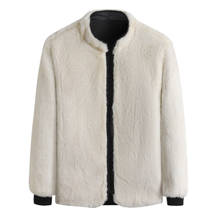 秋冬季老年人棉袄外套男加绒加厚2025新款老人爸爸羊羔绒棉衣棉服