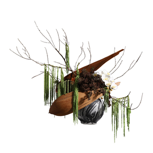 妖及 新中式高端陶瓷大型装置花艺 样板间售楼处酒店民宿会所摆件