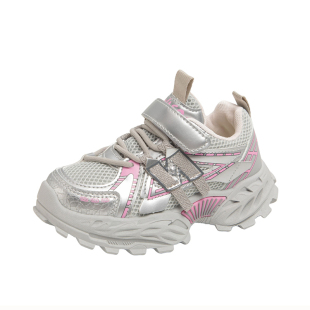 ABCKings晋江实心底女童老爹鞋2026春款中小童女孩网面透气运动鞋