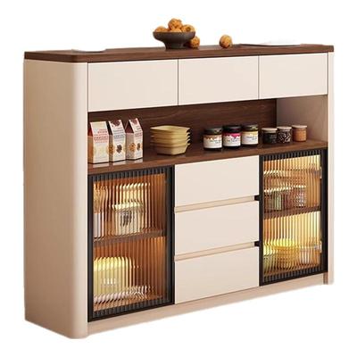 实木餐边柜靠墙一体客厅储物柜