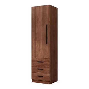 中式单门衣柜简约现代成人儿童储物衣橱木质家用卧室阳台办公立柜