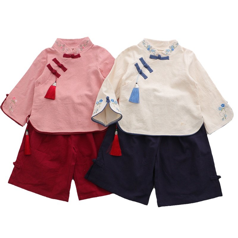 套装棉麻春夏秋女童汉服民国风