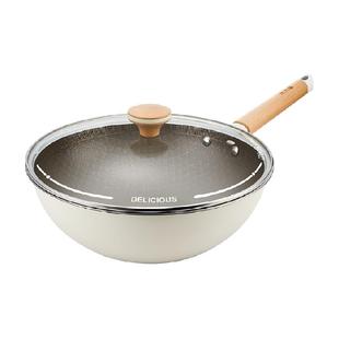 炊大皇炒锅不粘锅有钛炒菜锅家用不锈钢钛锅电磁炉煤气灶通用