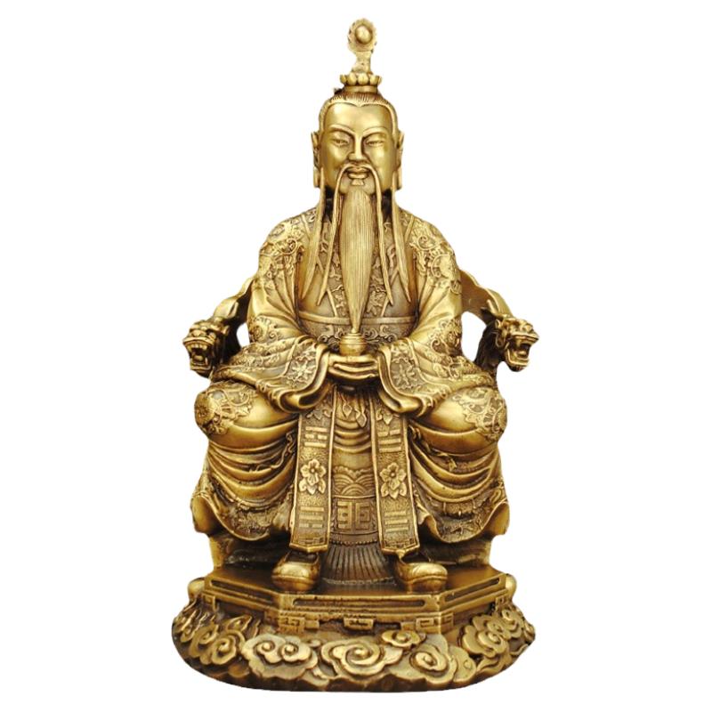 黄铜三清道祖摆件太上老君供奉