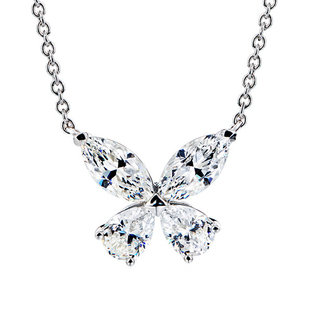 新款高级感气质甜美蝴蝶钻石项链满钻镶嵌银镀18K金不掉色锁骨链