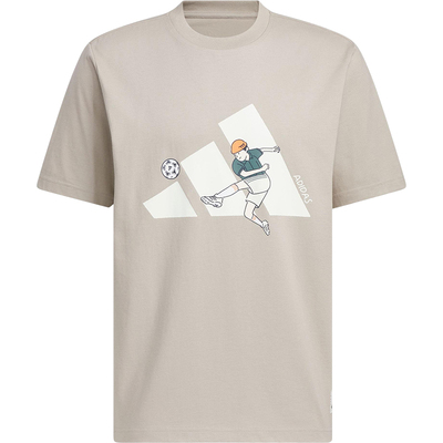 Adidas/阿迪达斯正品2025夏季款男士圆领LOGO印花休闲短袖KC5318