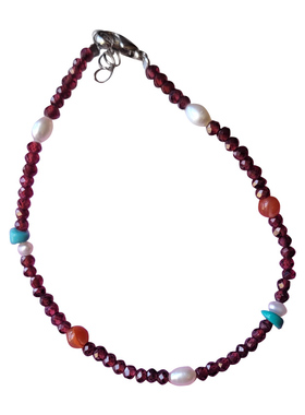 天然石榴石手链女款单圈送女友闺蜜生日礼物轻奢小众设计高级感