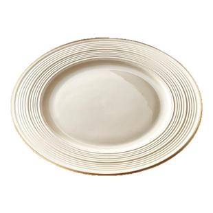 高级感轻奢牛排餐盘刀叉套装金边西餐盘子精致平盘意面早餐盘餐具