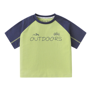 右欧男童纯棉短袖T恤2026新款夏季宝宝童装儿童抗菌半袖上衣潮酷