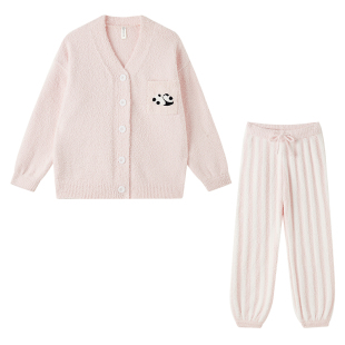 半边绒睡衣女款2026新款冬高级感孕妇月子服冬季家居服加厚珊瑚绒