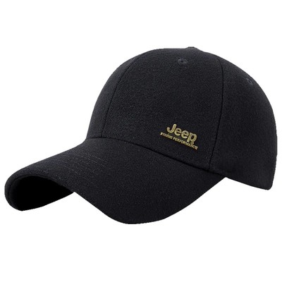 吉普中老年男士冬季羊毛呢棒球帽