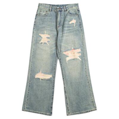 PHANTACI范特水洗西微喇牛仔裤