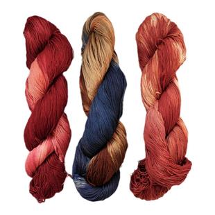 秋娘刺子绣手染线四股段染彩色棉线纯棉粗线编绳手工编织刺绣diy