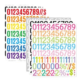 1英寸数字贴纸手账防水号码标识档案价格日期标签切模数字贴手帐