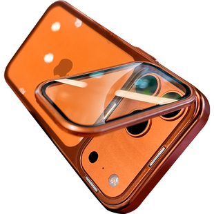 一体镜头膜支架适用苹果17promax手机壳星宇橙超薄新款iphone17pro透明不发黄16带防尘15全包14简约13防摔12p
