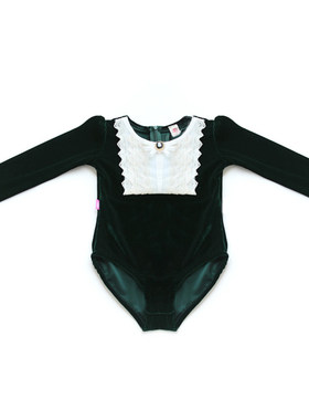 丝绒舞蹈服秋冬女童练功服保暖