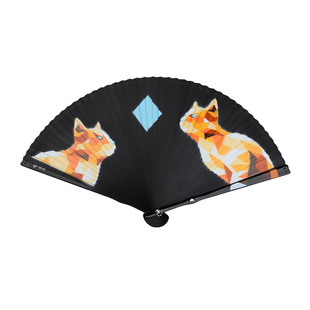 Fan风度静凝折扇全竹扇国潮漆画扇子创意情侣扇文创送礼定制新款