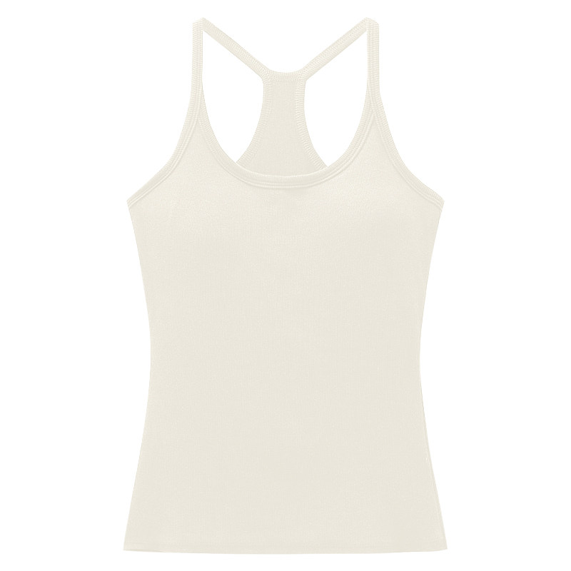 女吊带背心带胸垫遮副乳无袖上衣
