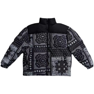 Toos.21AW 秋冬限定 佩斯利腰果花拼接满印面包服羽绒服外套