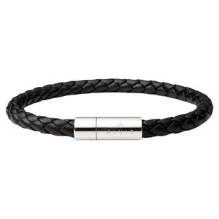 ALVIS 皮绳手链男士真皮磁吸手环黑色高级感简约情侣编织手绳男生