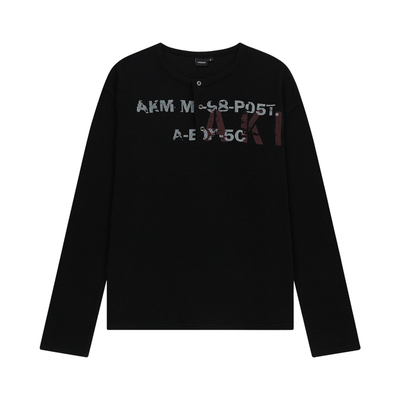 AAKAM  25秋新款长袖纯棉字母印花上衣 5号店韩国设计师品牌代购