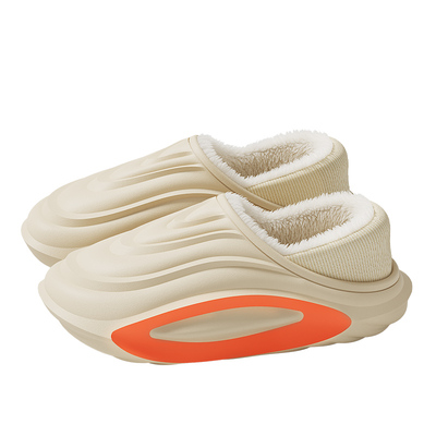 防水棉拖鞋男2025新款秋冬季室内家居防滑毛绒包跟保暖棉鞋男外穿