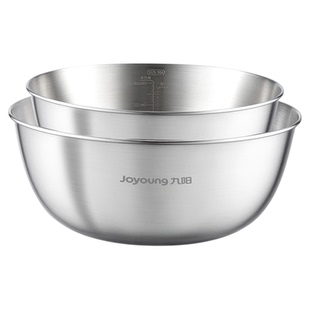 九阳不锈钢盆304食品级和面揉盆子厨房沙拉盆油盆漏洗菜盆沥水篮