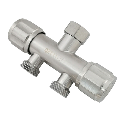 4分内外丝一进二出三角阀双开关