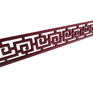 PVC花格镂空中式棚顶装饰回纹线条实木雕花板仿古吊顶背景墙定制