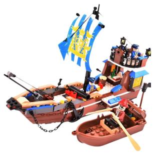 适用于积木加勒比海盗黑珍珠号船模型拼装积木玩具益智儿童男孩