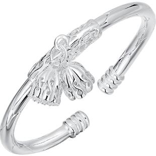 巨好看的银手镯女9999纯银2025新款开口轻奢小众足银镯子新年礼物