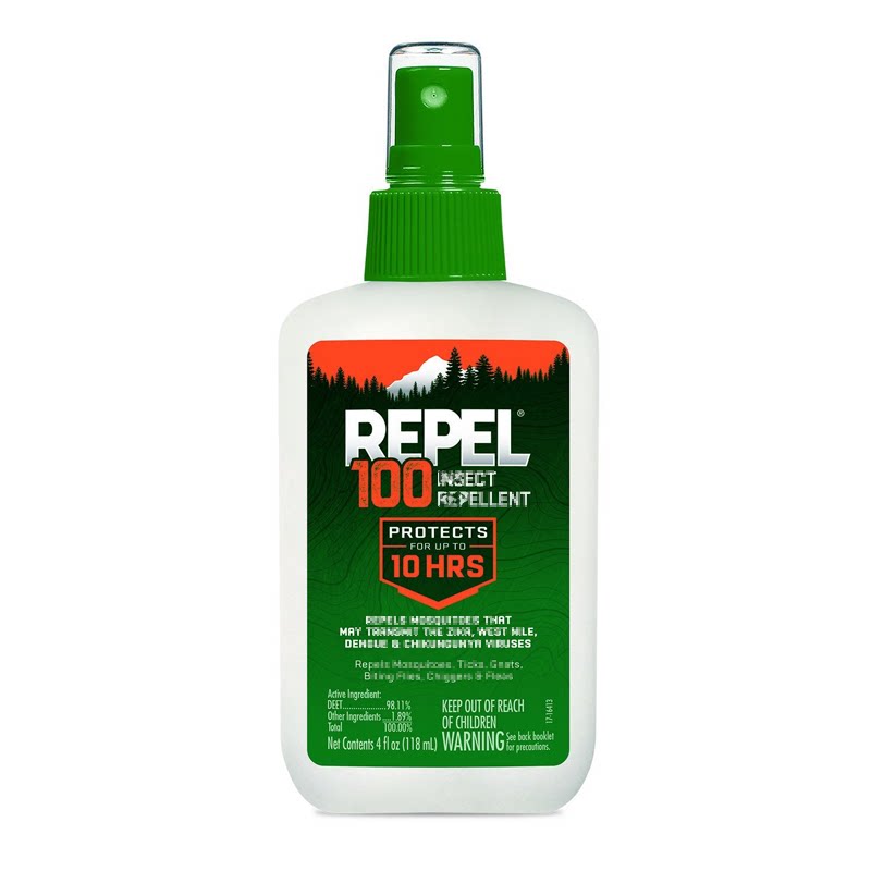 美国Repel 100 户外喷雾98%Deet高浓度钓鱼蜱虫蠓虫