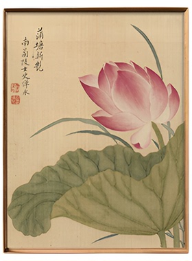 《浦塘新艳图》柚木明式榫卯画框艺术微喷复刻装饰挂画