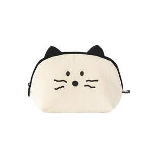 韩国ROMANE可爱猫咪卡通ins风化妆包大开口立体收纳包数码杂物包
