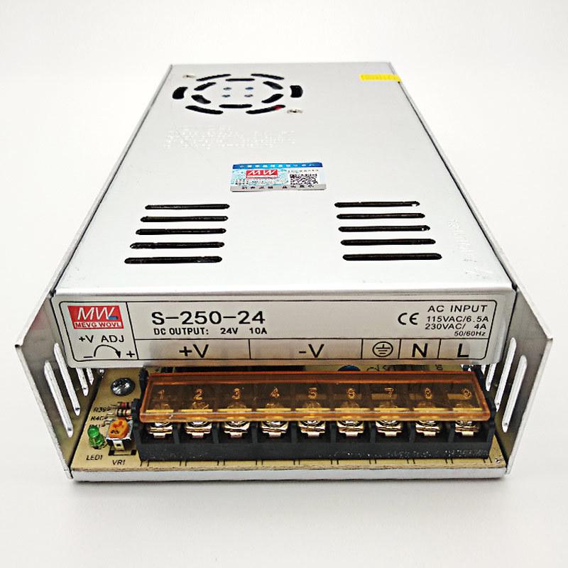 明纬250W开关电源型号S-250-24 24V10A 12V20A 15V36V48V质保2年