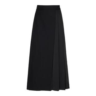 HPLY荷比俪春新款女气质通勤不对称压褶伞裙半身裙HDD11700035