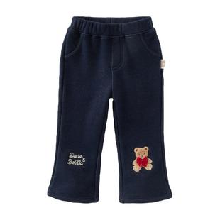 戴维贝拉儿童裤子2025冬装新款女童休闲加绒弹力微喇仿牛仔长裤